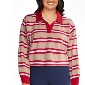 NWT XL stranger things rugby polo crop 1782